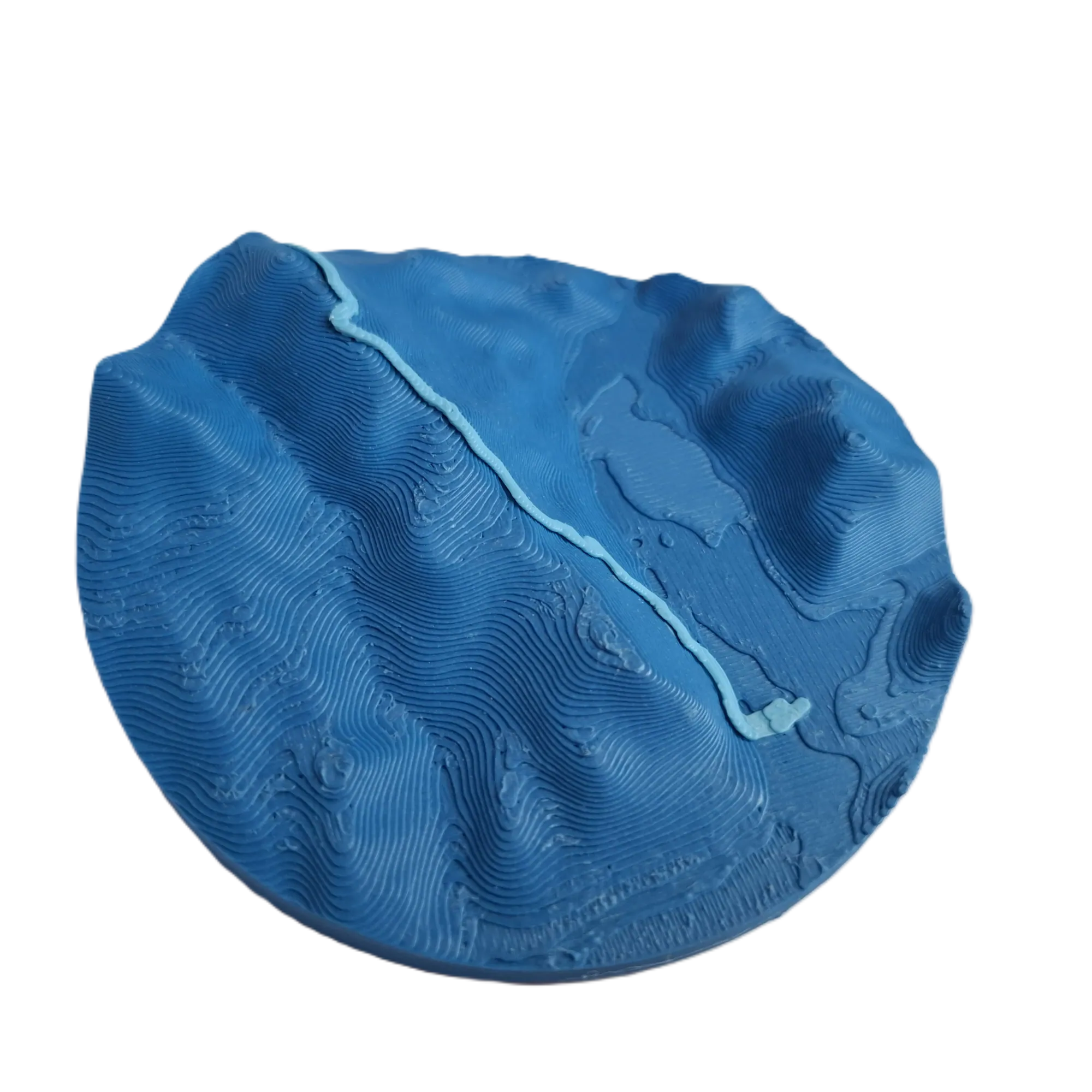 Carte relief Altitrace duo Glacial (bleu glacier, tracé bleu clair), parcours de randonnée — cadeau écoresponsable fabriqué en France